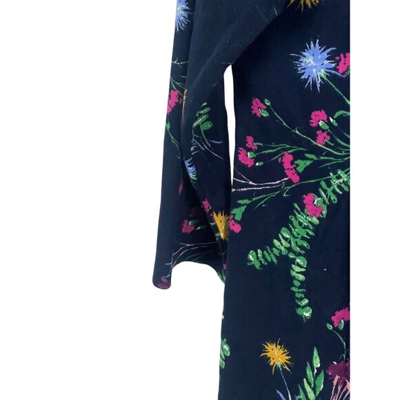 Style & Co Floral 3/4 Sleeve Top Size PM Navy Lightweight Casual Bohemian - Picture 8 of 11